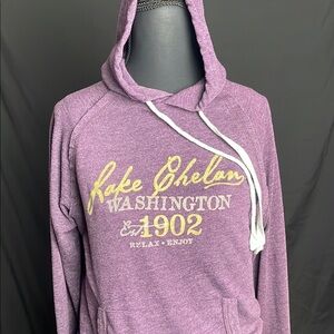 Cute ‘Lake Chelan’ Light weight Hooded Sweatshirt, purple
